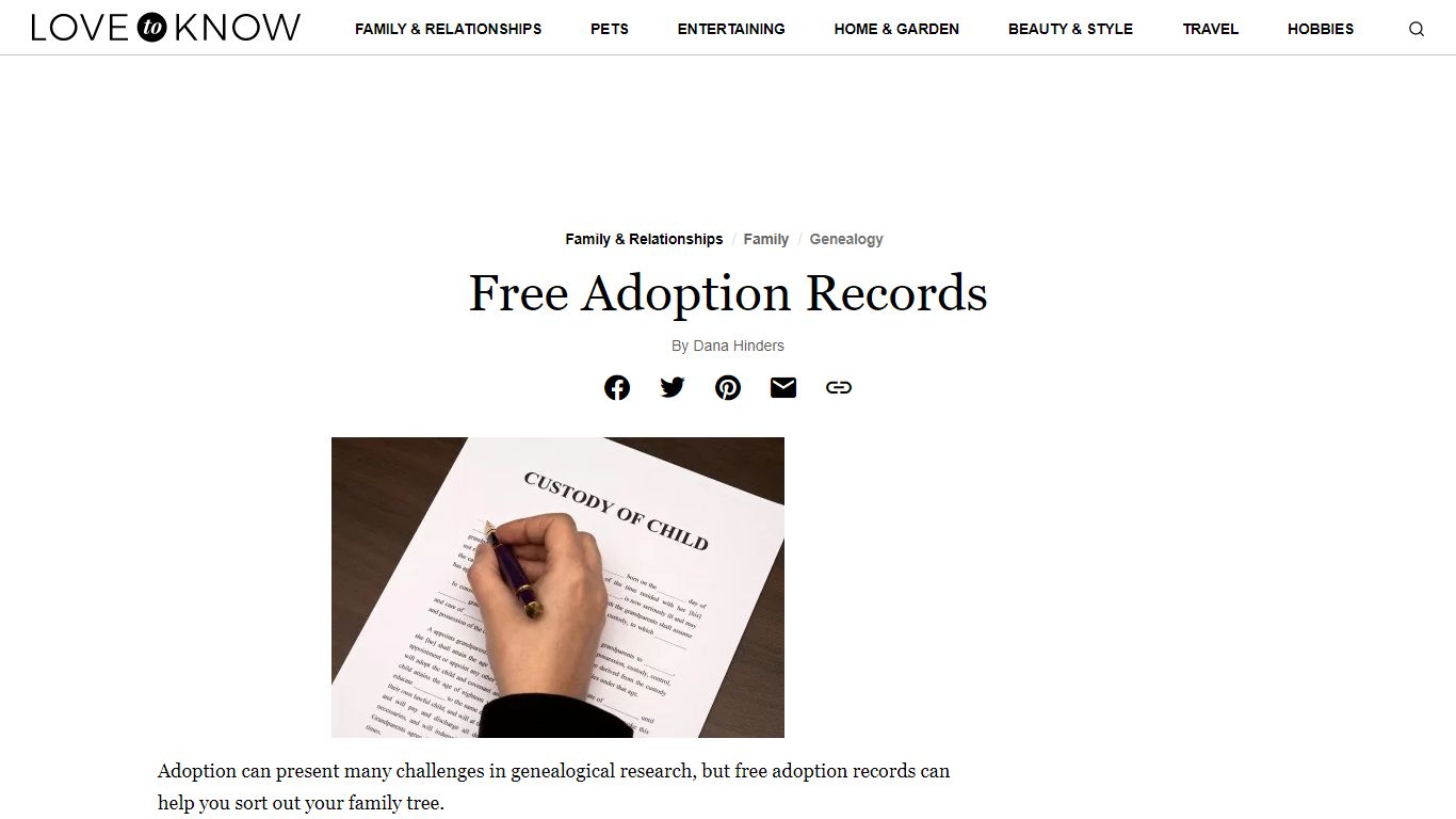Free Adoption Records | LoveToKnow